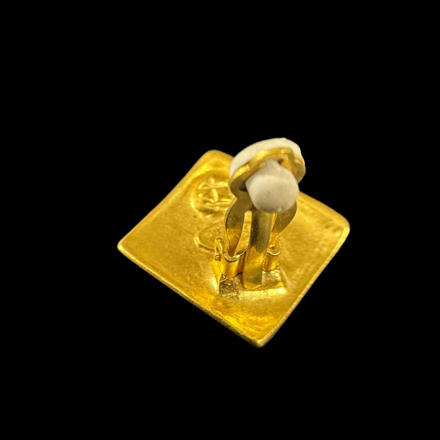 CHANE&nbsp; &nbsp;Coco Mark Diamond Shape Earrings, Gold Hardware, With Dust Bag&nbsp; Box