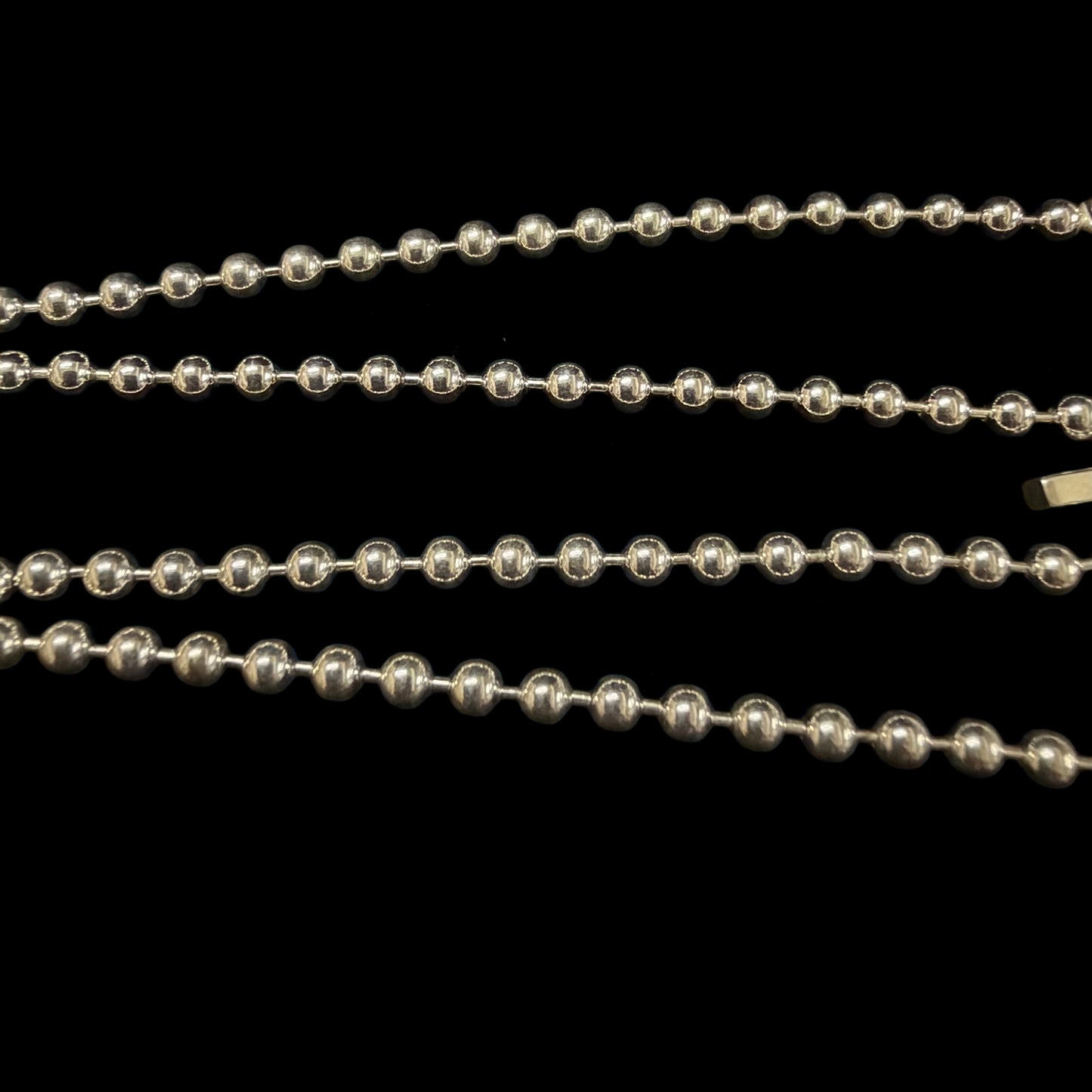 GUCCI Interlocking G Ball Chain 925 Sterling Silver Necklace