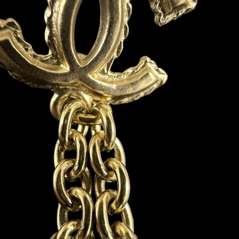 CHANEL  Coco Mark Earrings, Champagne Gold Hardware, With Dust Bag