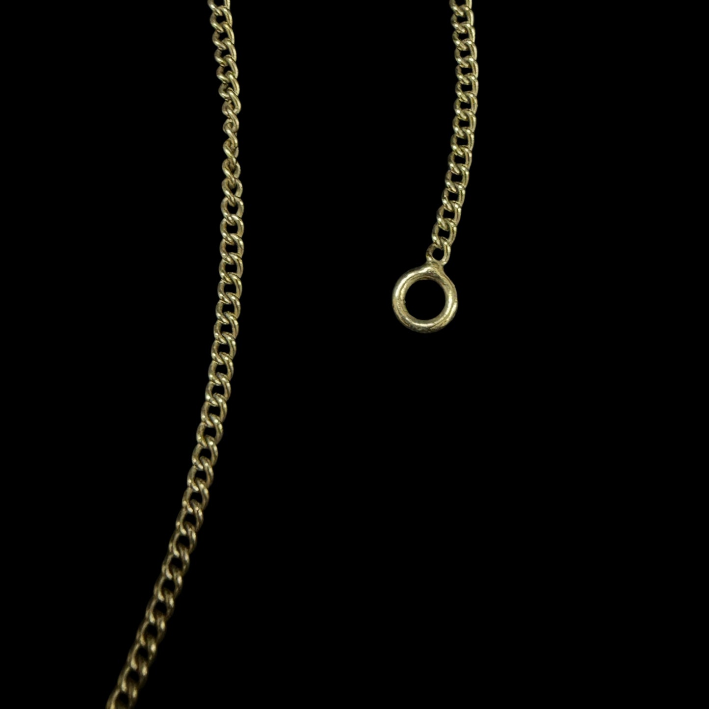 CHANEL CC Logo Irregular Baroque Pearl Drop Necklace Gold Tone Metal Thin Chain Elegant Classic Vintage Design