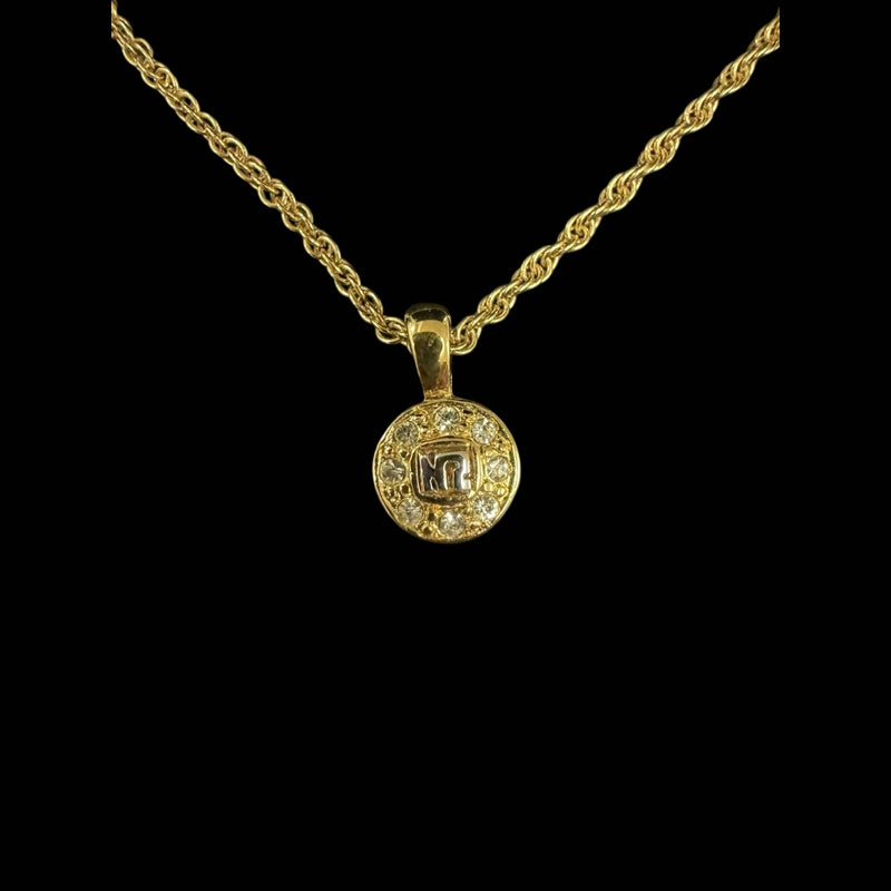 NINA RICCI Gold Alloy Round Pendant Necklace
