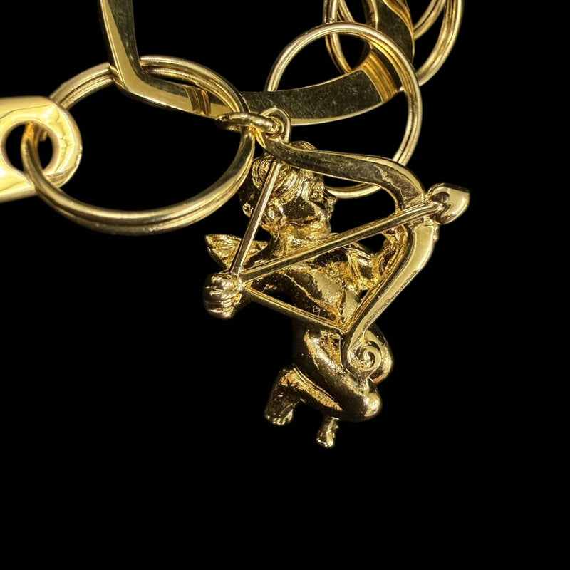MIKIMOTO Gold Alloy Cupid Heart Key Charm