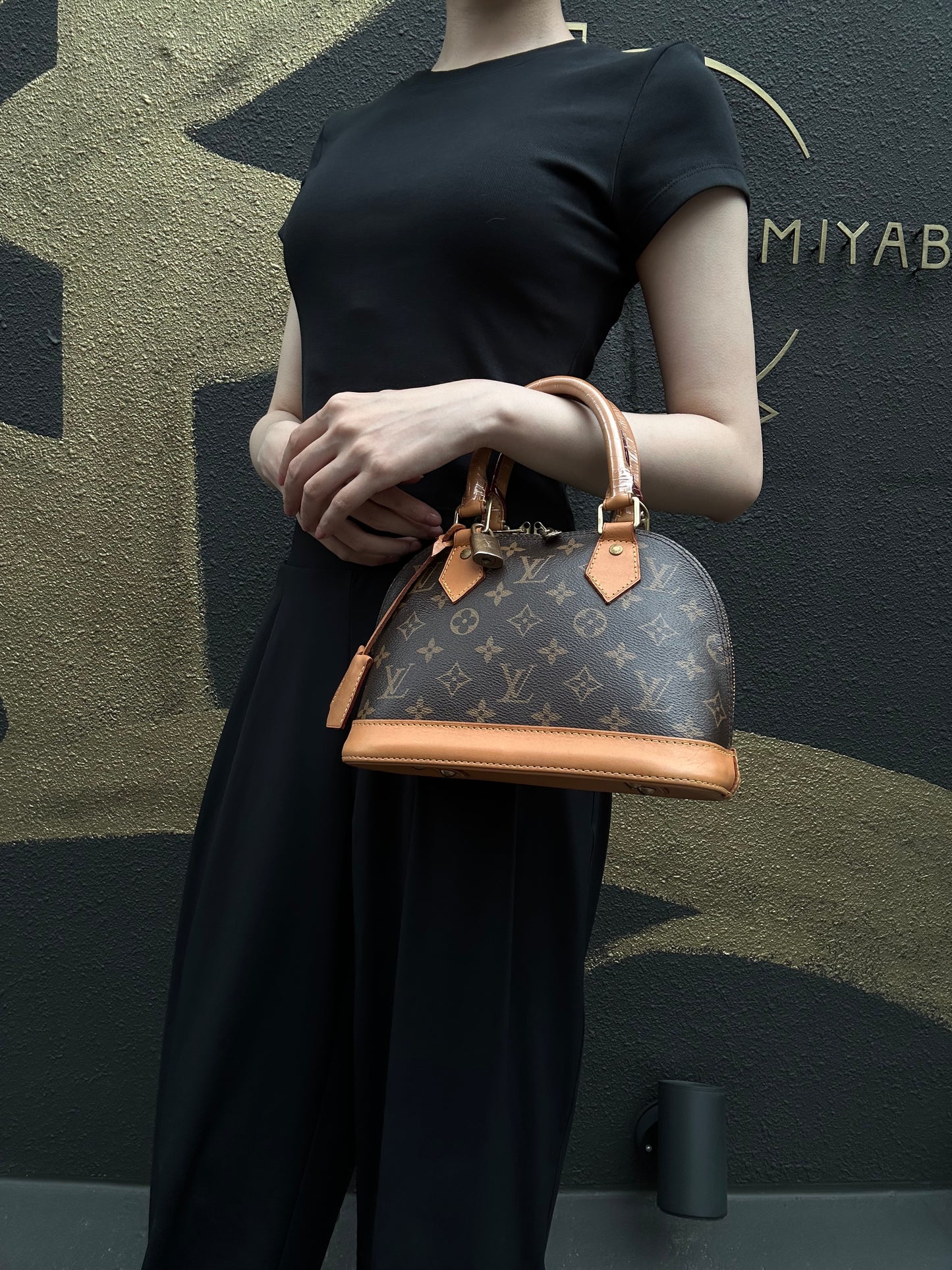 LOUIS VUITTON Nano Alma Monogram Handbag Brown PVC With Shoulder Strap