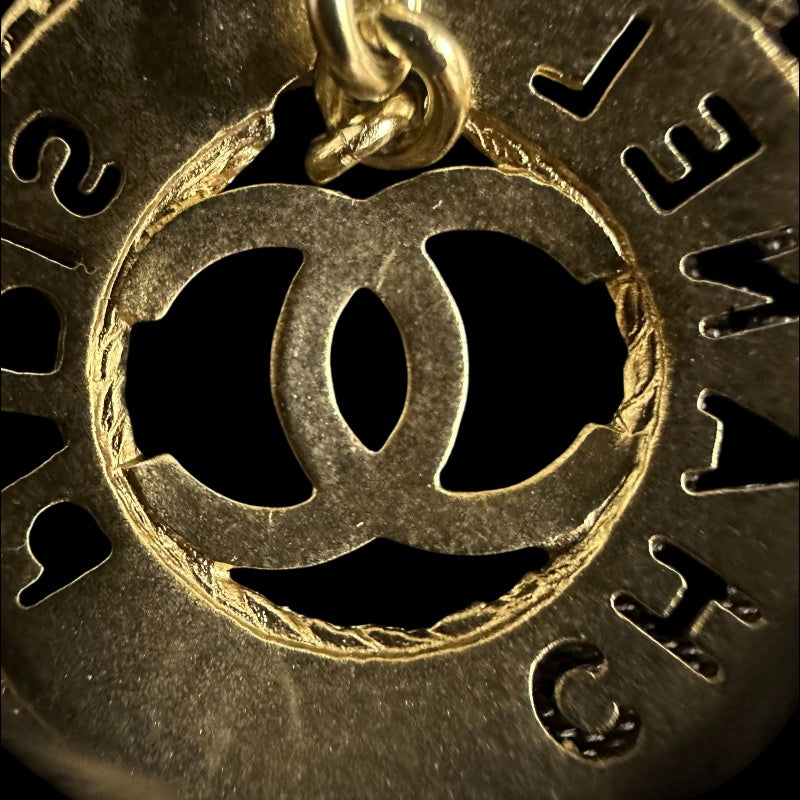 CHANEL  Coco Mark Earrings, Champagne Gold Hardware, With Dust Bag