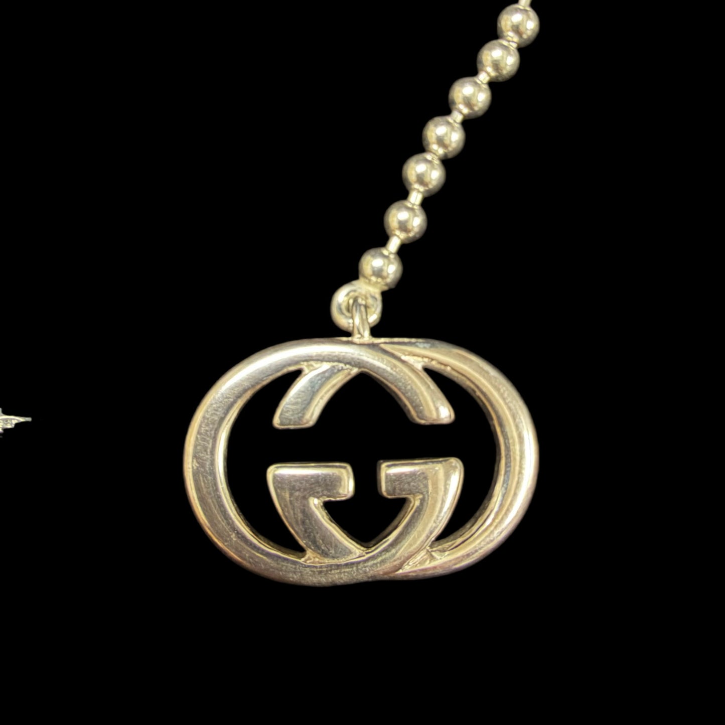 GUCCI Interlocking G Ball Chain 925 Sterling Silver Necklace