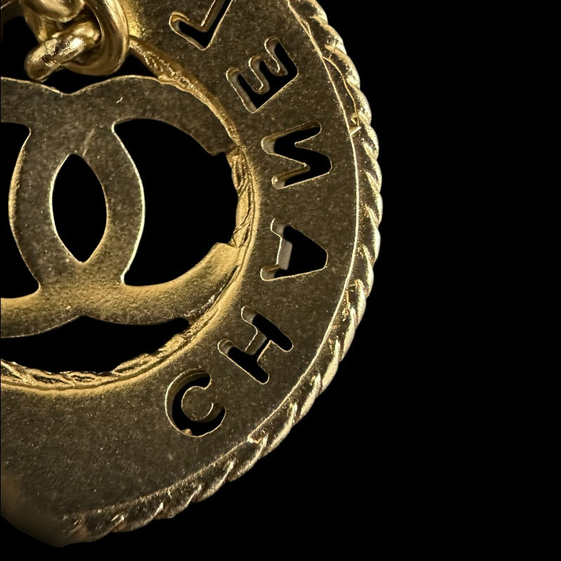 CHANEL  Coco Mark Earrings, Champagne Gold Hardware, With Dust Bag