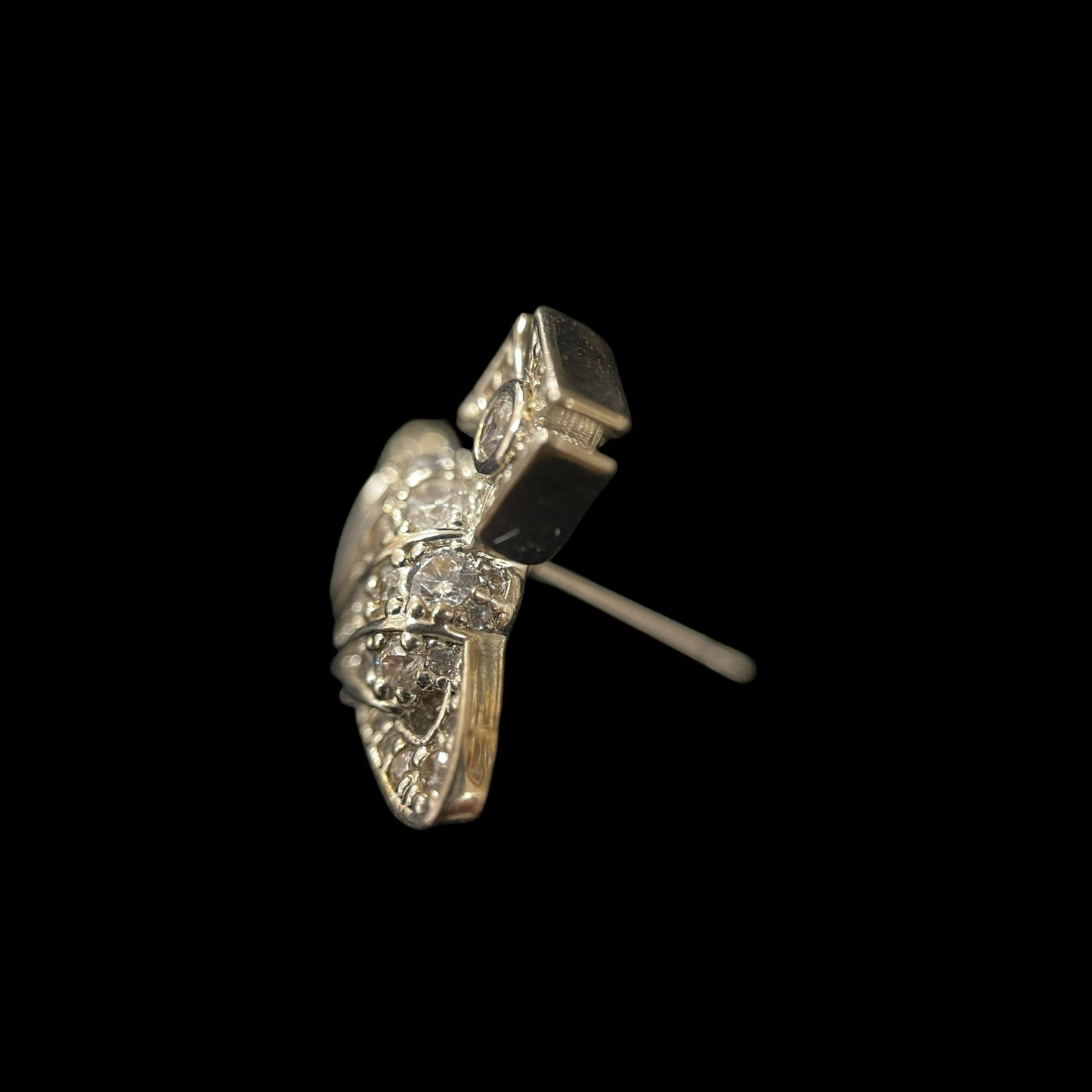 VIVIENNE WESTWOOD Saturn Earrings Silver Rhinestone Alloy With Original Case