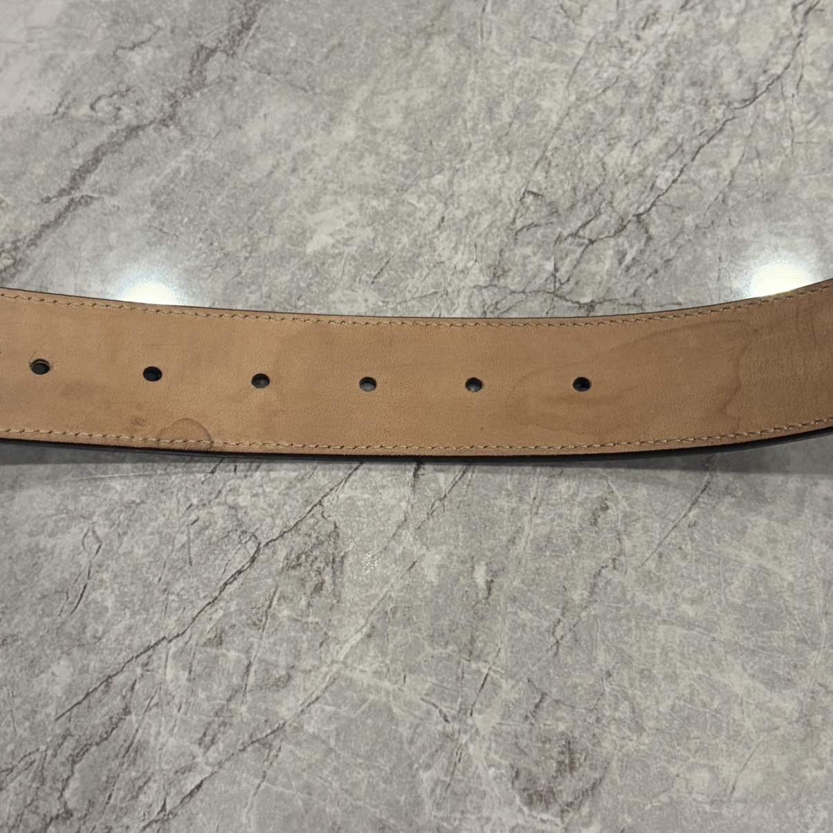 GUCCI Interlocking G GG Supreme Brown PVC Belt With Gold Hardware, Comes With Original Dust Bag