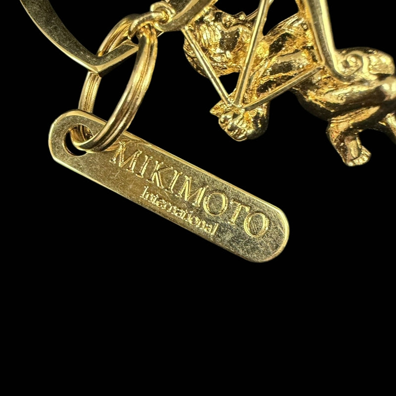 MIKIMOTO Gold Alloy Cupid Heart Key Charm