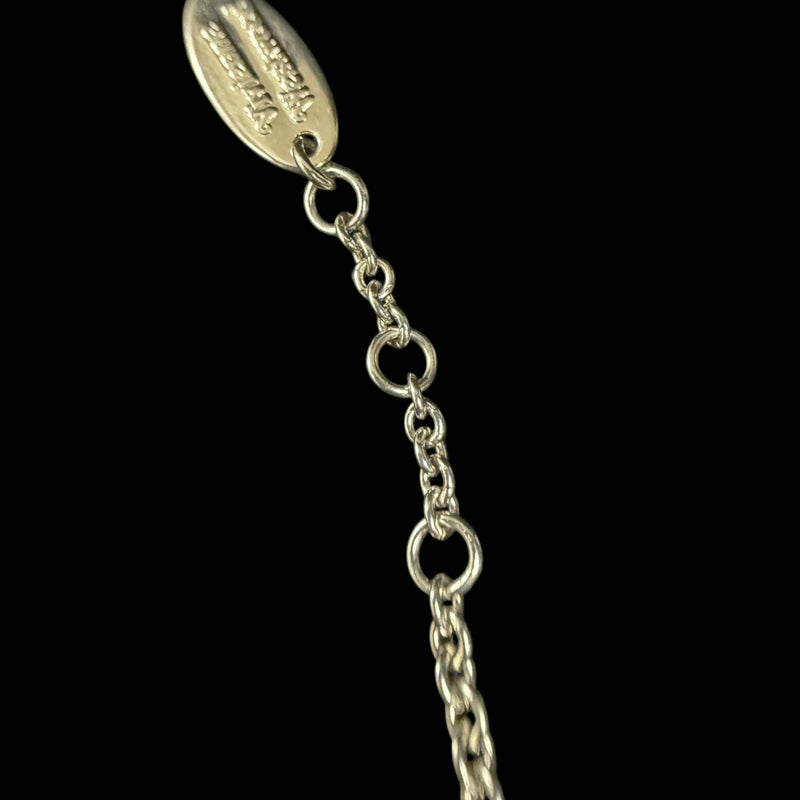 VIVIENNE WESTWOOD Orb Bracelet Alloy Silver Rhinestone With Original Case