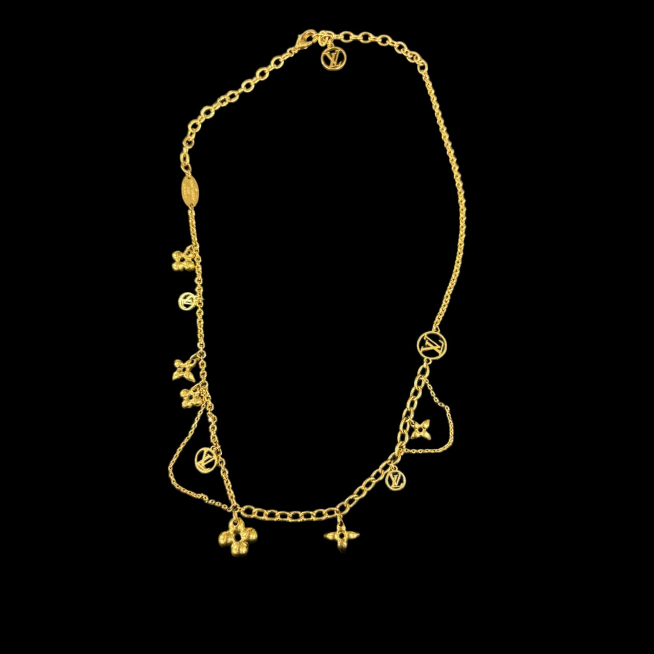 LOUISVUITTON LOUISVUITTON Blooming Necklace, Gold Hardware