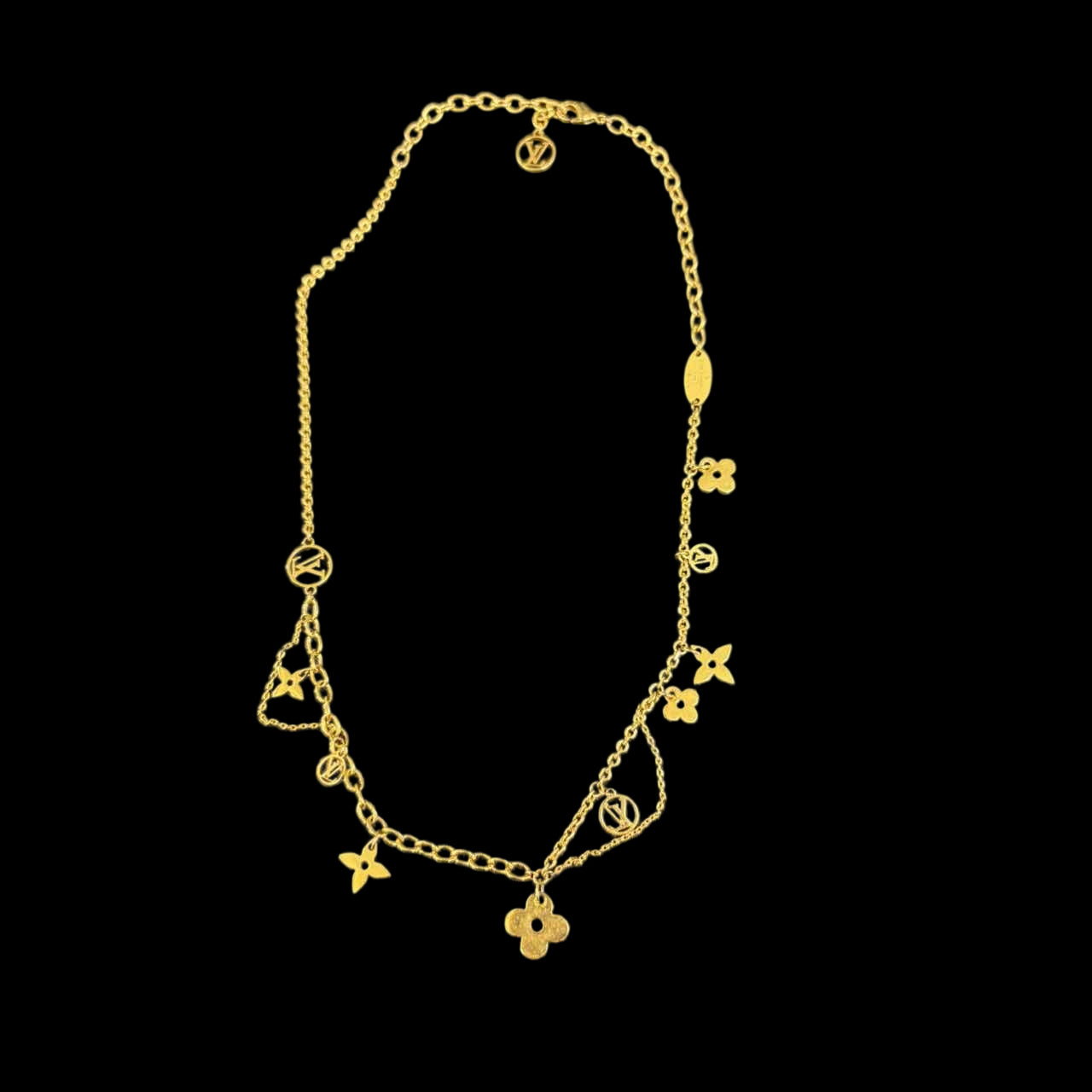 LOUISVUITTON LOUISVUITTON Blooming Necklace, Gold Hardware