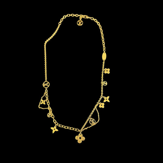 LOUISVUITTON LOUISVUITTON Blooming Necklace, Gold Hardware