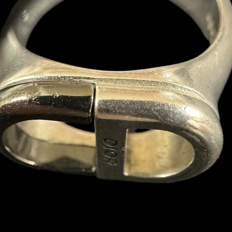 DIOR CD Logo Ring, 925 Sterling Silver, Comes with Original Box, Size #18