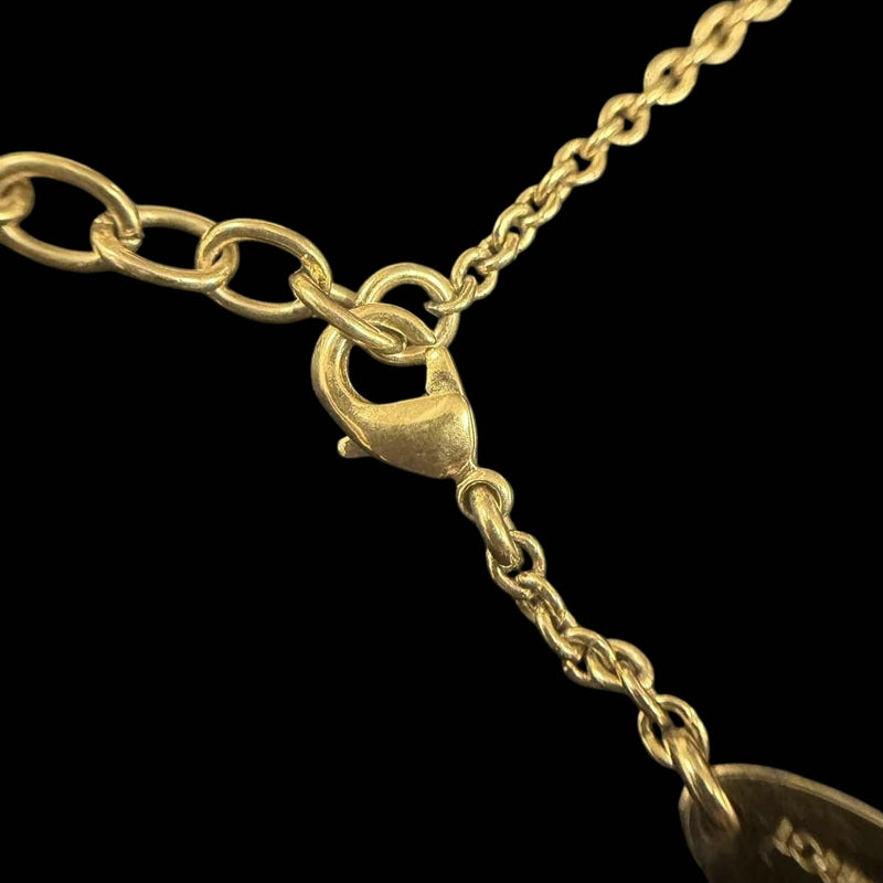 LOUIS VUITTON Essential V Necklace Gold Tone Metal