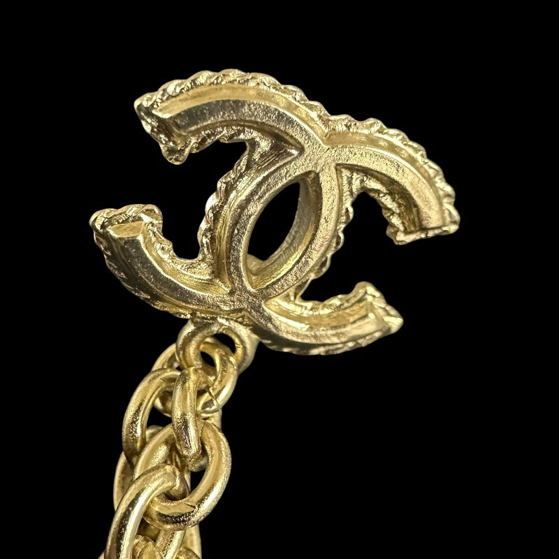 CHANEL  Coco Mark Earrings, Champagne Gold Hardware, With Dust Bag