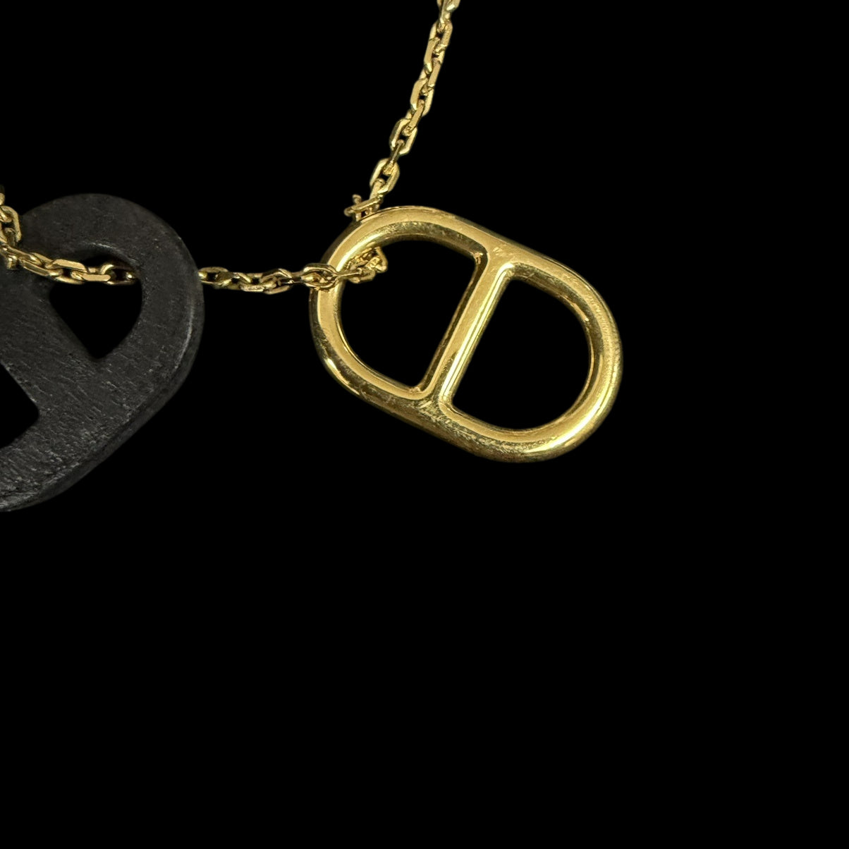 HERMES Gold Alloy Pig Nose Pendant Necklace With Gold Hardware