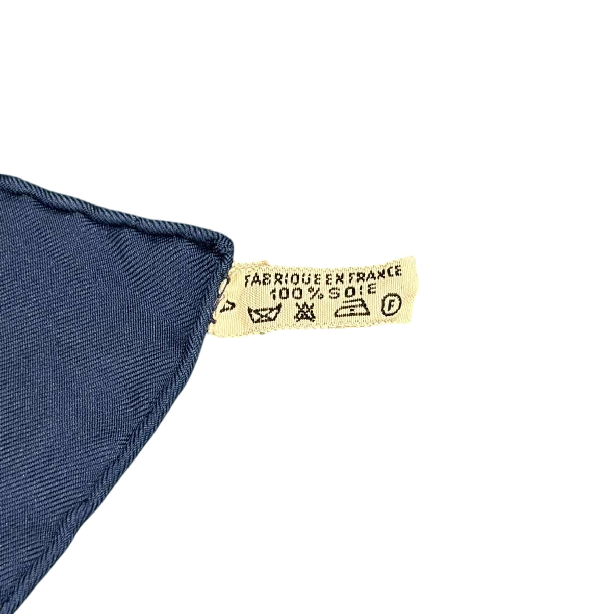 HERMES Carre 90  Marine et Cavalerie  Silk Scarf Khaki Green Navy Nautical Cavalry Print Vintage Classic