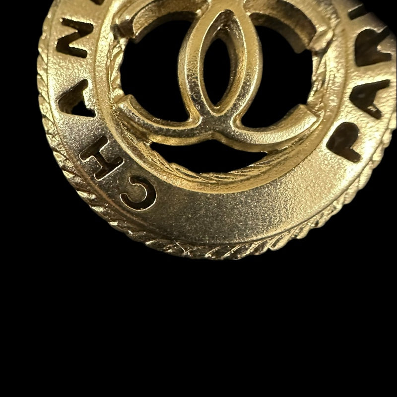 CHANEL  Coco Mark Earrings, Champagne Gold Hardware, With Dust Bag