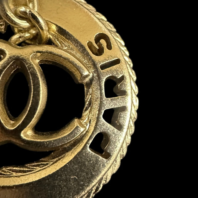 CHANEL  Coco Mark Earrings, Champagne Gold Hardware, With Dust Bag