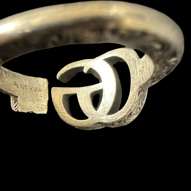 &nbsp;GUCCI&nbsp; Double G Arabesque Ring Size #17, 925 Silver, Total Weight Approx 5.7g