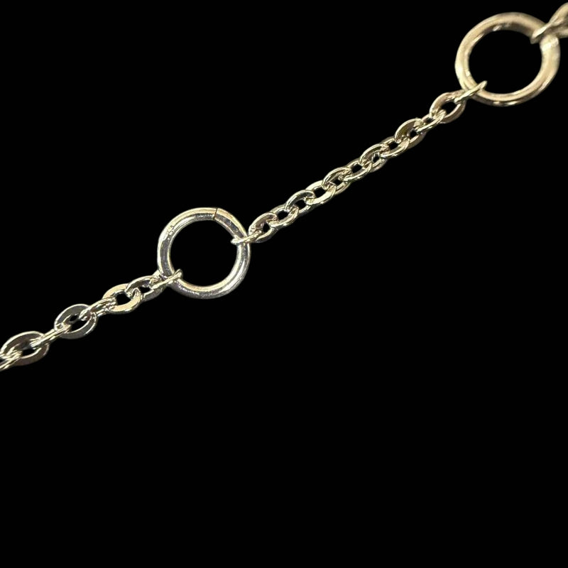 DIOR Dior Logo Pendant Necklace Rhinestone Silver Alloy Hardware