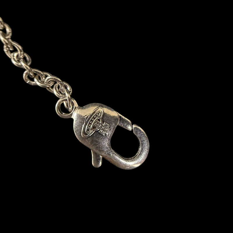 VIVIENNE WESTWOOD Orb Bracelet Alloy Silver Rhinestone With Original Case