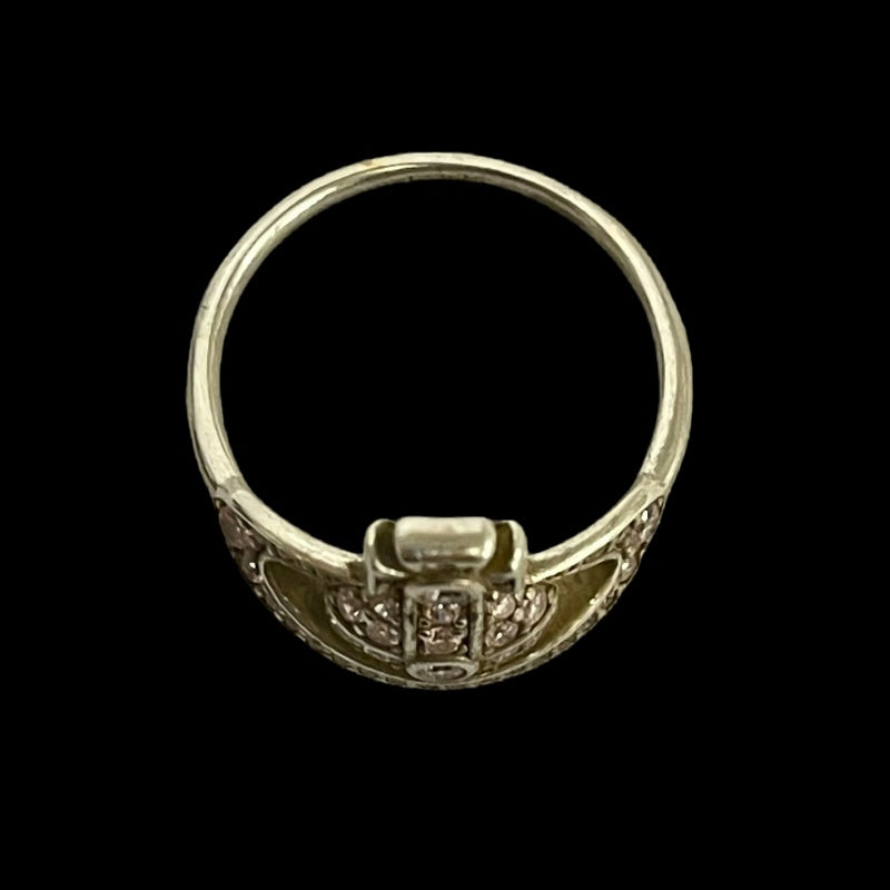 VIVIENNE WESTWOOD Saturn Ring Silver Rhinestone Alloy Silver Hardware