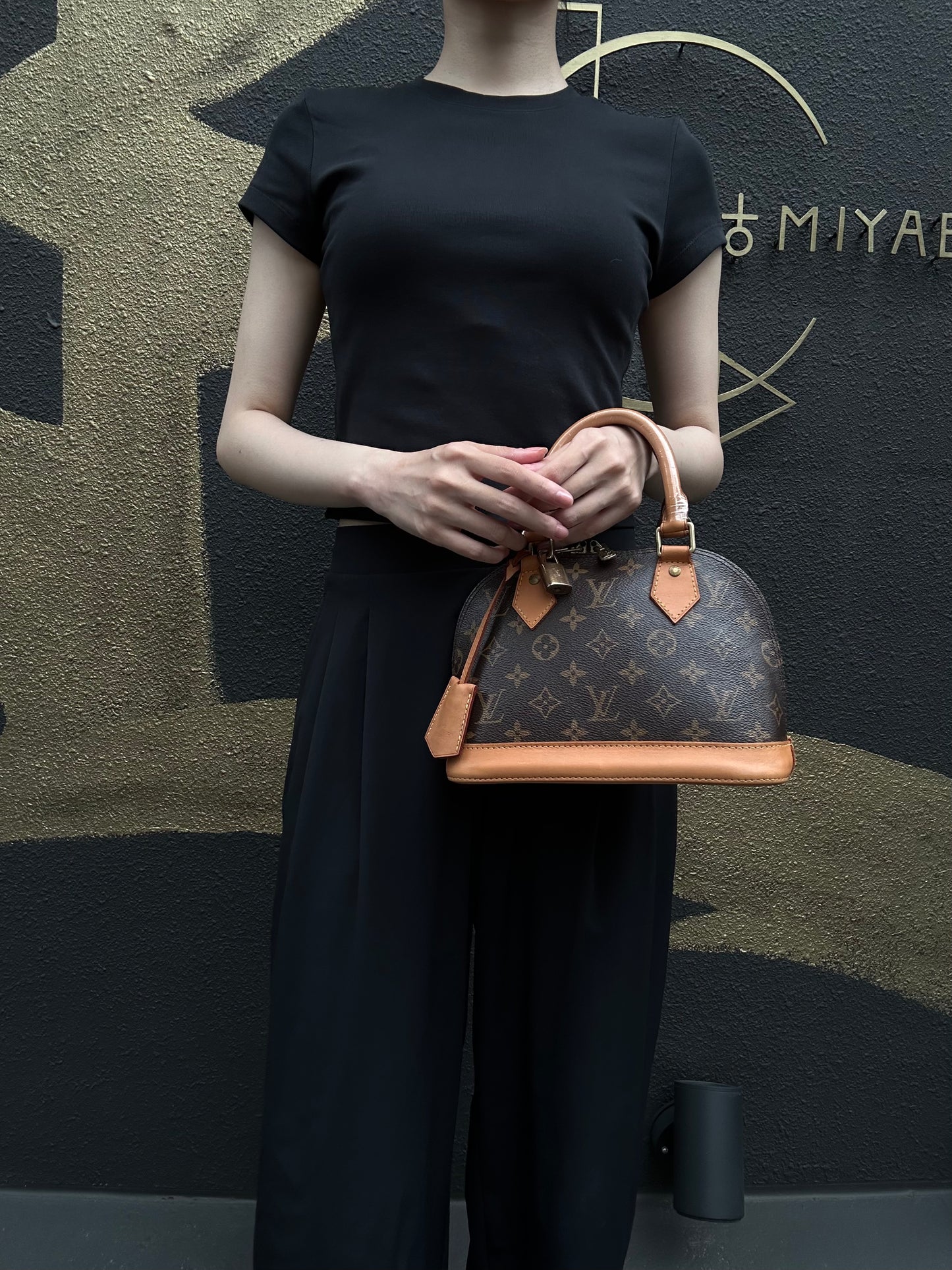 LOUIS VUITTON Nano Alma Monogram Handbag Brown PVC With Shoulder Strap