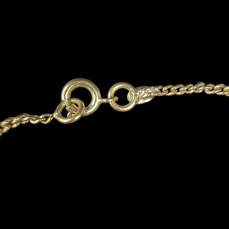 CHANEL CC Logo Necklace Accessory Gold Metal Chain Multi-color Rhinestone Large Pendant Retro Glam Design