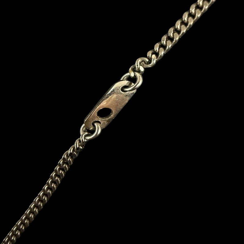 LOUIS VUITTON Collier Plaque LV Logo Pendant Necklace Silver Alloy Hardware