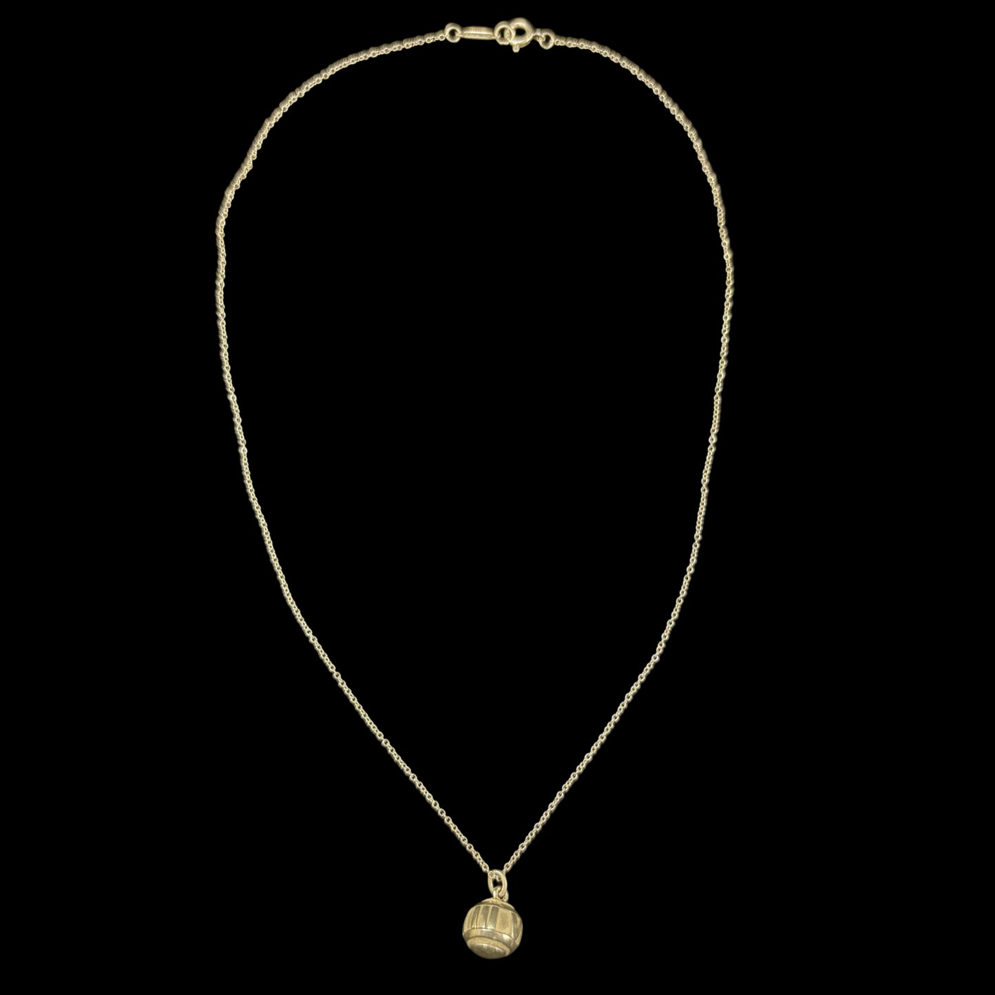 TIFFANY & Co. 925 Sterling Silver Ball Pendant Necklace Fine Chain Minimalist Classic Elegant Design Genuine 925 Silver Accessory