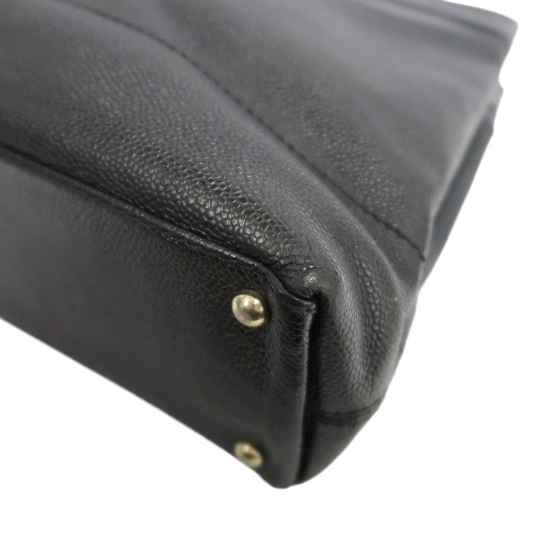 CHANEL Black Caviar Leather Tote Shoulder Bag